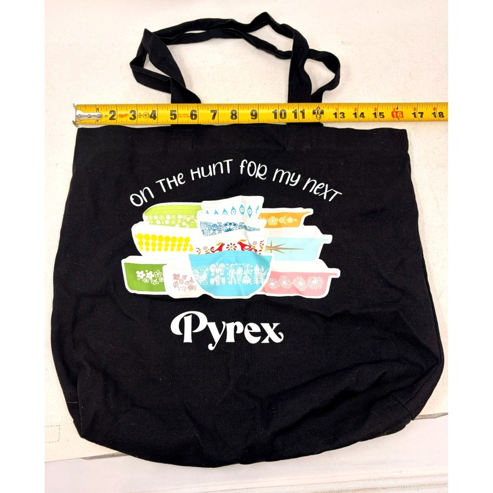 Pyrex On The Hunt For My Next Vintage Bowl Black Cotton Reusable Tote Shop Bag